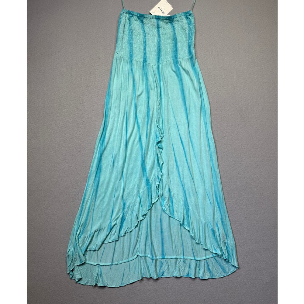 Raviya Juniors' Tiered Tie-Dyed Cover-up Maxi Dress Turquoise small $38